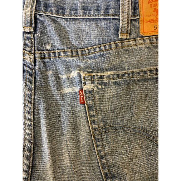 Levis Distressed Faded Blue Denim 514 Jeans Slim Straight Leg Red Tab 40 x 30 - Picture 7 of 9